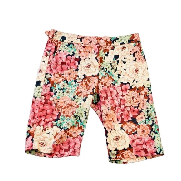Larry Levine Floral Print Bermuda Shorts, Size 10 - Picture 1 of 7